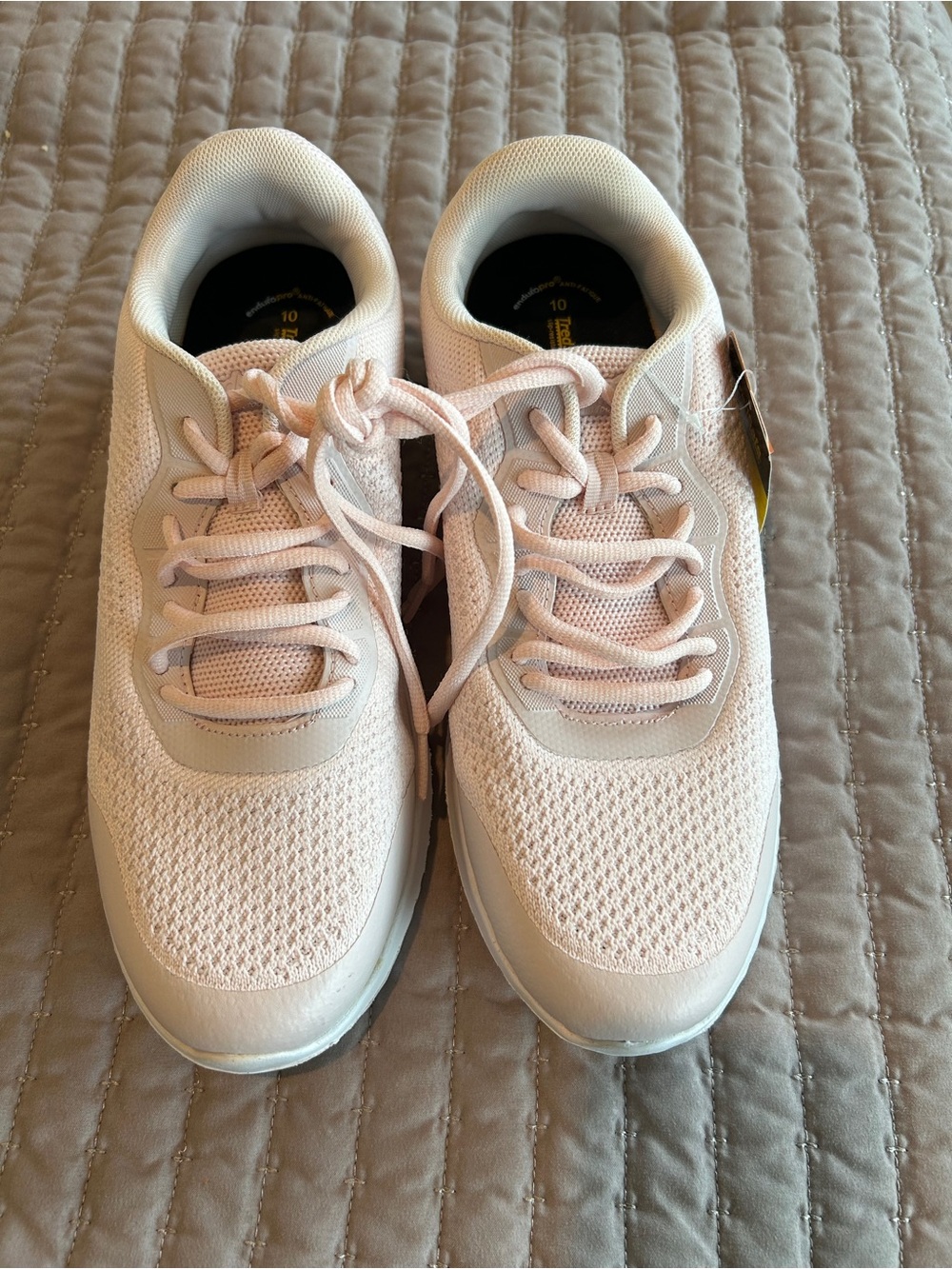 TredSafe Light Pink/Off-White Knit Lace-Up Sneakers